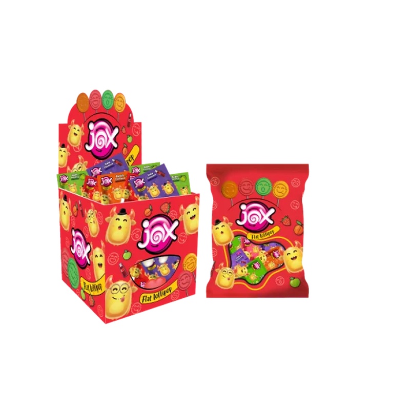 Jox Flat Fruity Smile Face Lollipop